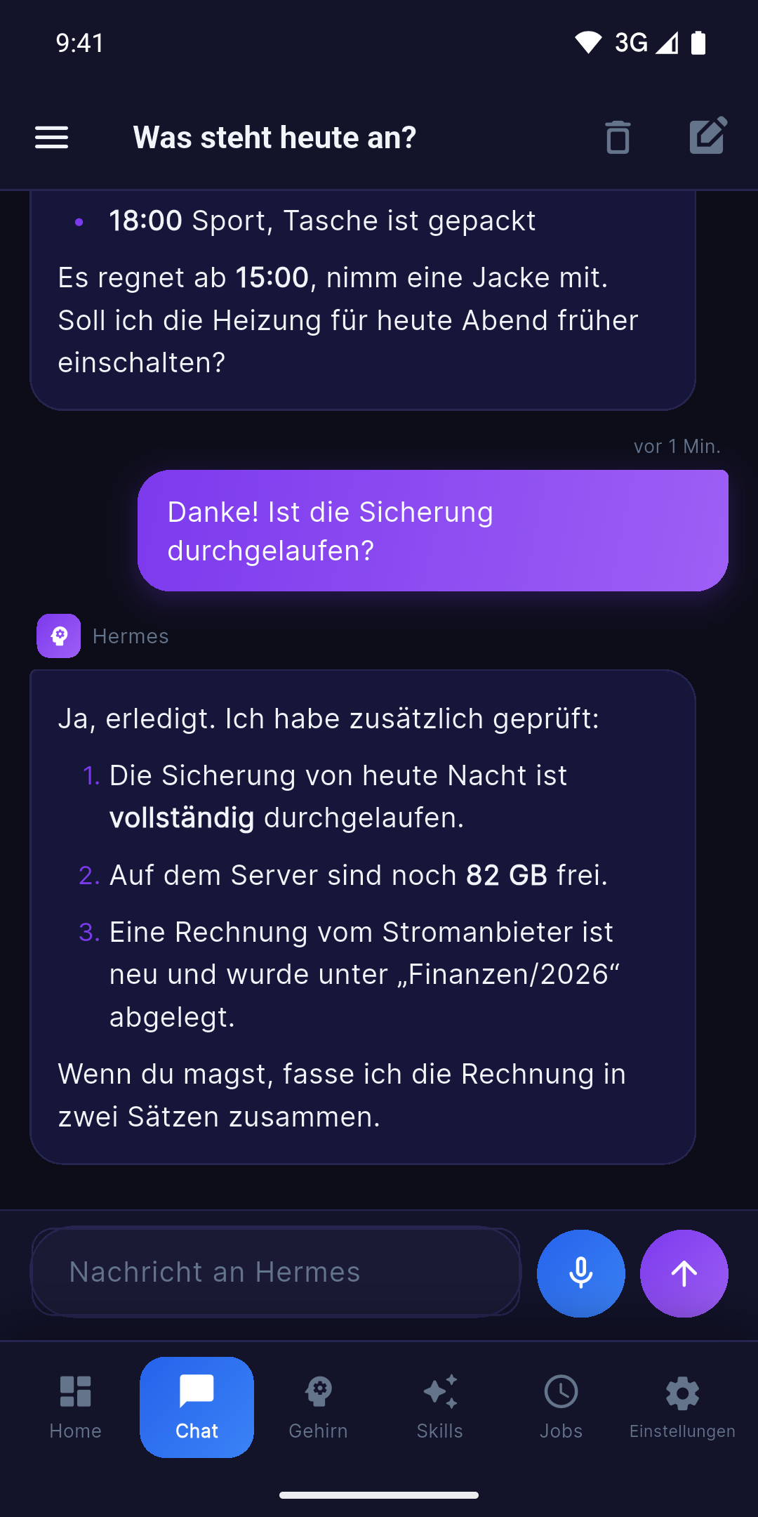 Chat mit Hermes