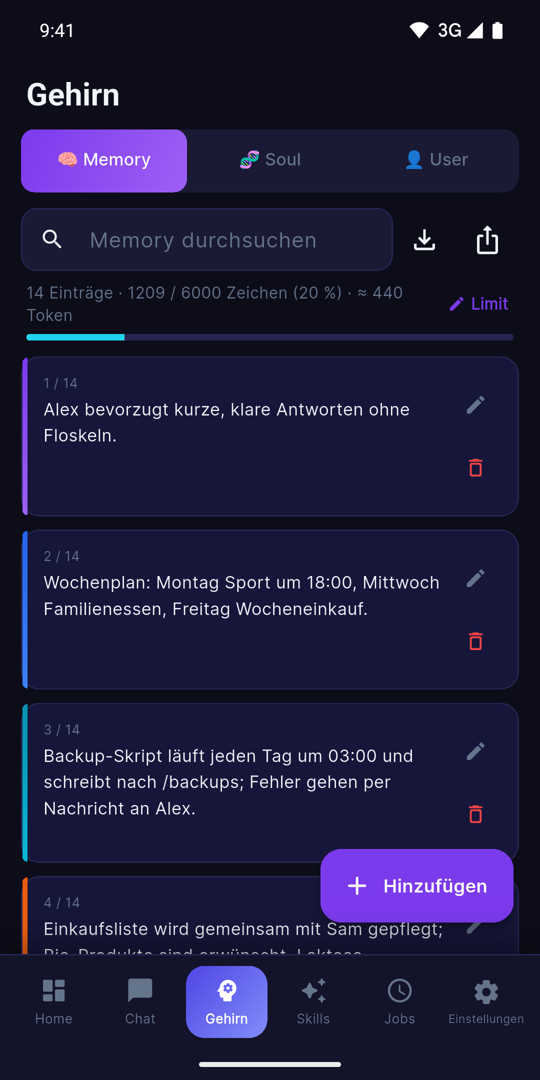 Gehirn: Memory